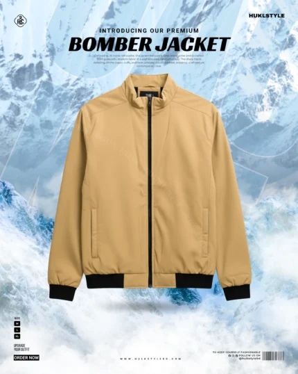 Premium Golden Color Bonded Bomber Jacket