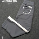 Men's Dark Grey Joggers with White Side Stripes