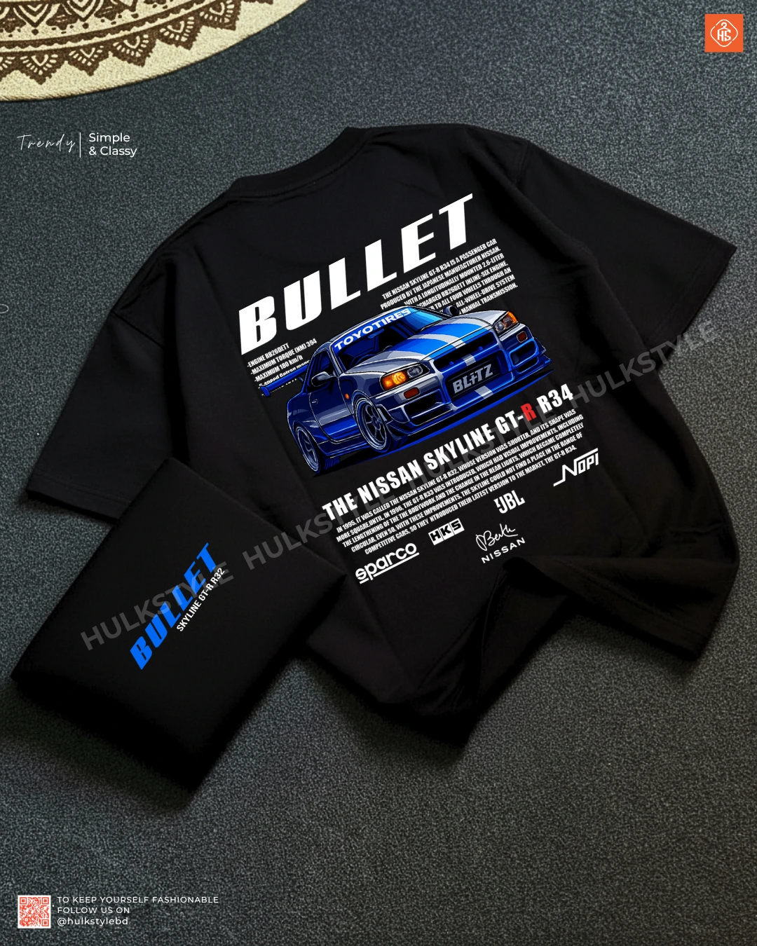 Bullet Skyline GT-R Drop Shoulder T-shirt