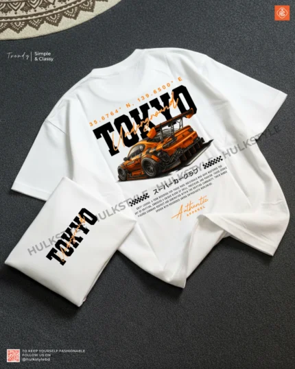 Tokyo Underground Drop Shoulder White T-shirt