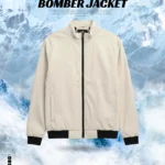 Premium Off White Color Bonded Bomber Jacket