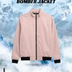 Premium Muted Pink Color Bonded Bomber Jacket
