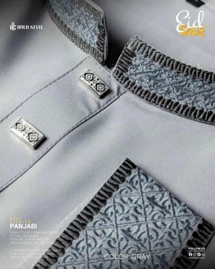 Premium Panjabi for Men - HulkStyle Panjabi collection | Gray