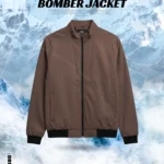 Premium Muted Coffee Color Bonded Bomber Jacket