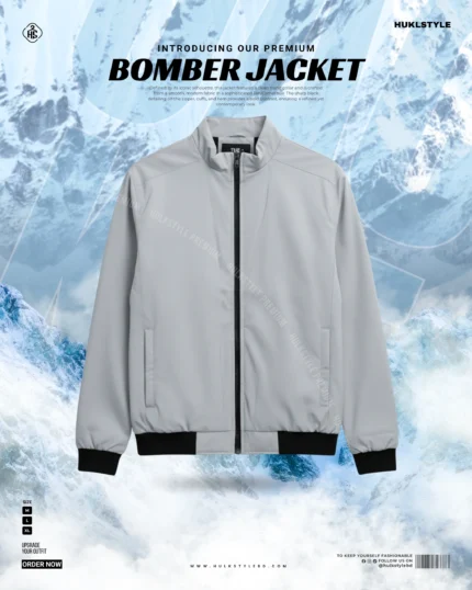 Premium Iron Color Bonded Bomber Jacket