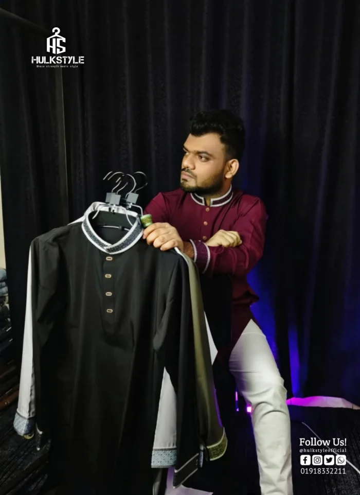 Premium Panjabi for Men - HulkStyle Panjabi collection | Black & Maroon