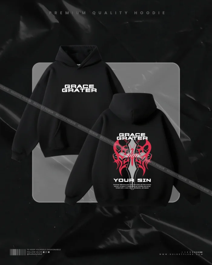 Hulkstyle Black Hoodie Grace Grater