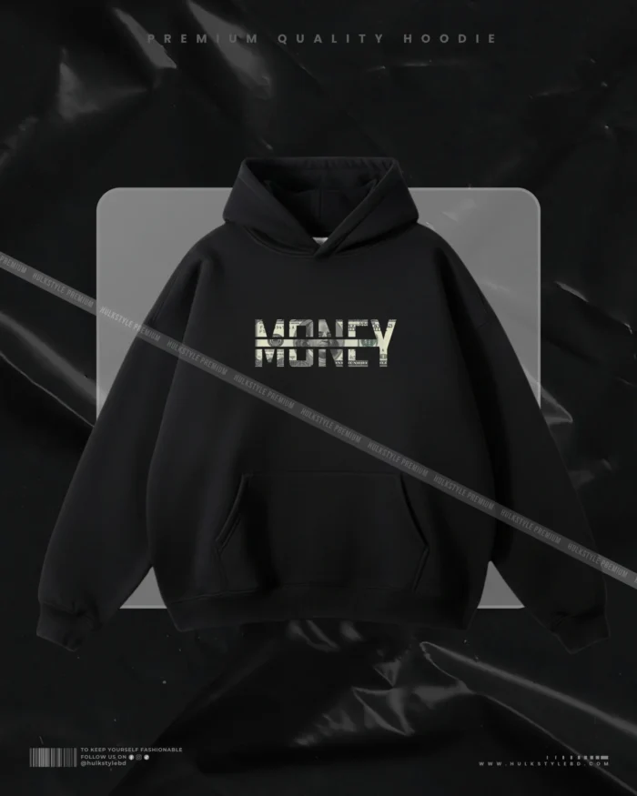 Hulkstyle Black Hoodie Money Is Important