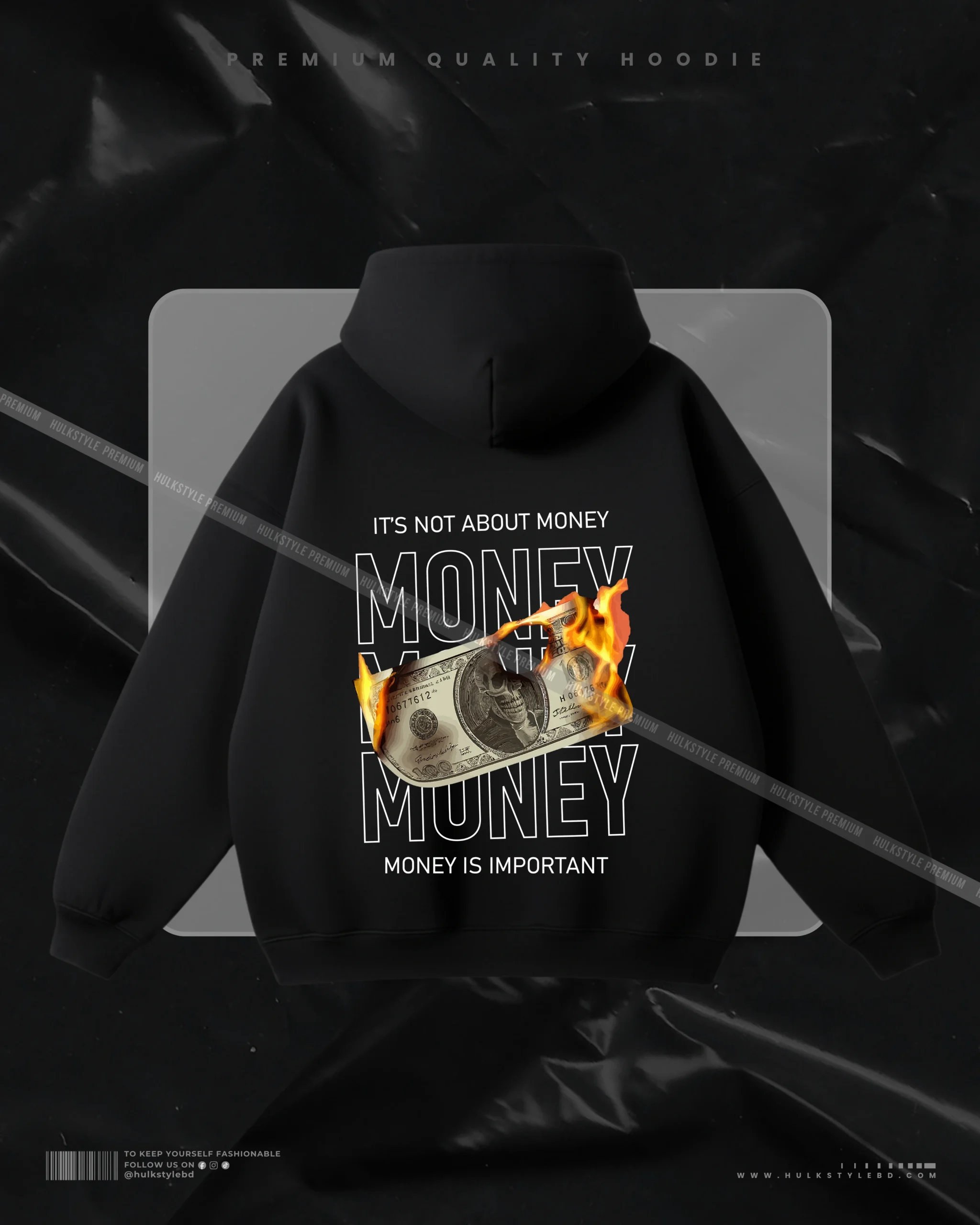Hulkstyle Black Hoodie Money Is Important (3) Hulkstyle Black Hoodie Money Is Important