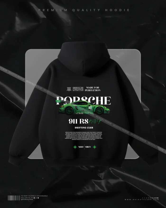 Hulkstyle Black Hoodie Porsche Green 911 RS (2)