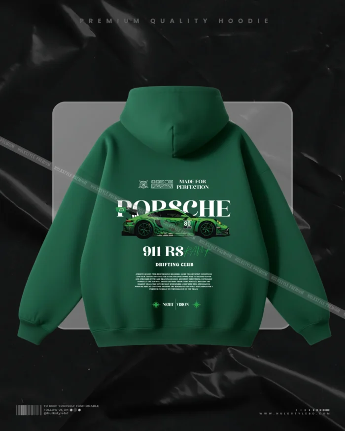 Hulkstyle Black Hoodie Porsche Green 911 RS