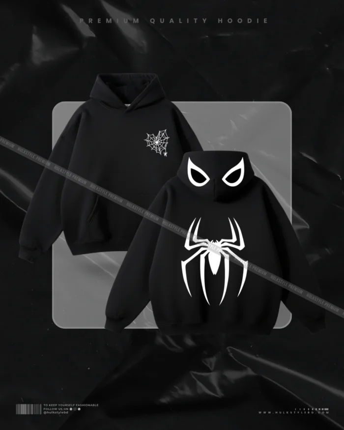 Hulkstyle Spider Hooded Black Hoodie
