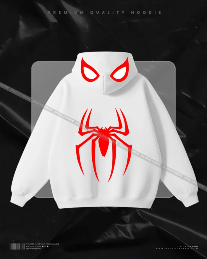 Hulkstyle Spider Hooded White Hoodie