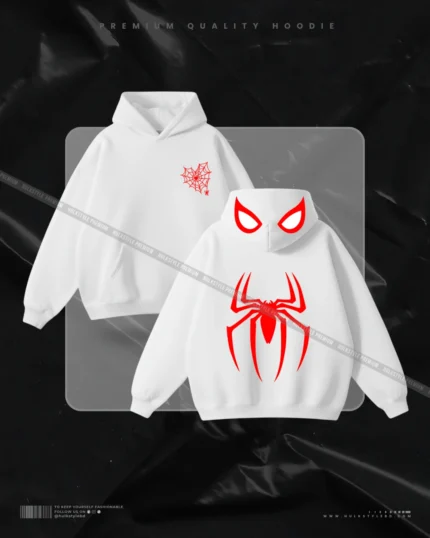 Hulkstyle Spider Hooded White Hoodie