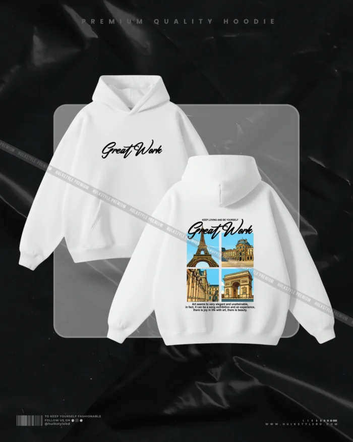 Hulkstyle White Hoodie Great Work