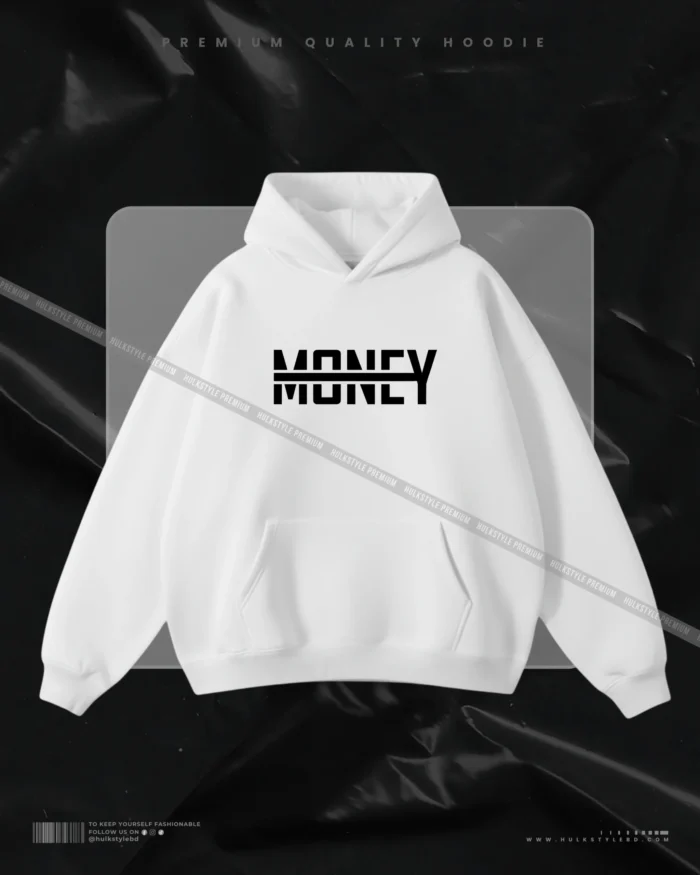 Hulkstyle White Hoodie Money Is Important