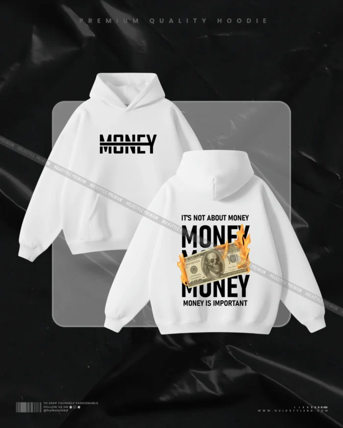 Hulkstyle White Hoodie Money Is Important
