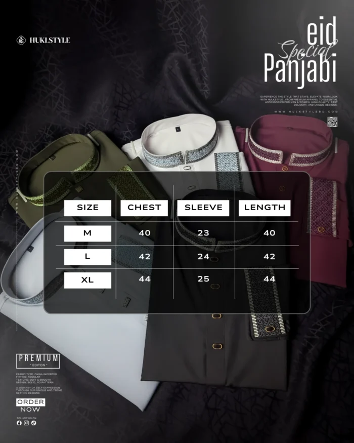 Premium Panjabi for Men - HulkStyle Panjabi Size Chart