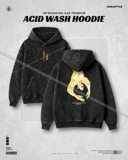 Premium Jujutsu Kaisen Fushiguro Acid Wash Hoodie