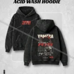 Vintage Style Acid Wash R15 Graphic Hoodie