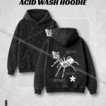 Hulkstyle 'SELF RULE' Spider Anatomy Graphic Acid Wash Hoodie