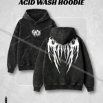 HULKSTYLE Premium Demonic Wings Acid Wash Hoodie