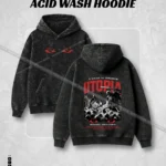 Hulkstyle Sci-Fi Skull "Utopia" Acid Wash Hoodie