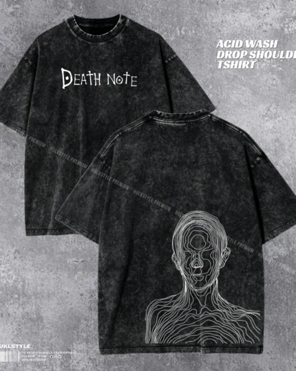 Death Note Acid Wash T-shirt | Drop Shoulder Tee | HulkstyleBD