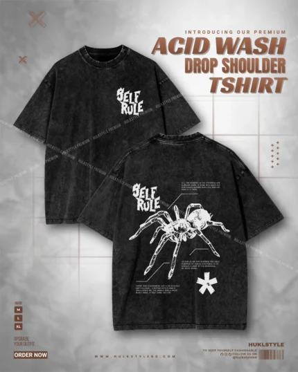 Premium Spider Anatomy Acid Wash Tee