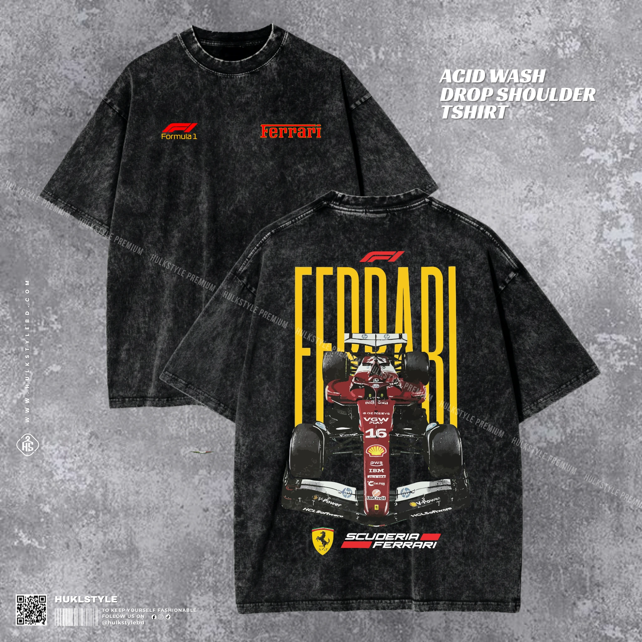 Ferrari Formula 1 Acid Wash T-shirt | Lewis Hamilton Edition | HulkstyleBD Ferrari Formula 1 Acid Wash T-shirt | Lewis Hamilton Edition | HulkstyleBD