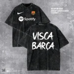 Visca Barca Acid Wash T-shirt | Drop Shoulder Men's Tee | HulkstyleBD