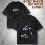 Acid Wash Drop Tee - ARISE Graphic Drop Shoulder Tshirt for Men