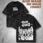 Tokyo Tribe2 Urban Graphic Acid Wash Drop Tee