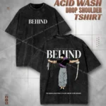Acid Wash Drop Tee - Toji Fushiguro Graphic Drop Shoulder Tshirt for Men