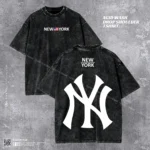 New York Yankees Acid Wash T-shirt | NY Drop Shoulder Tee | HulkstyleBD