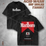 Marlboro Retro Acid Wash Drop Shoulder Tshirt