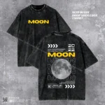 Moon Acid Wash T-shirt | Lunar Graphic Drop Shoulder | HulkstyleBD