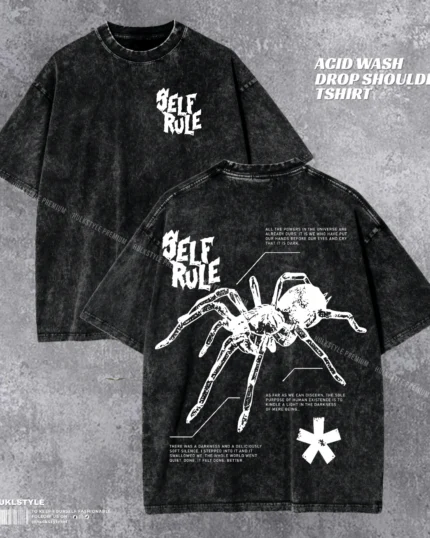 Premium Spider Anatomy Acid Wash Tee