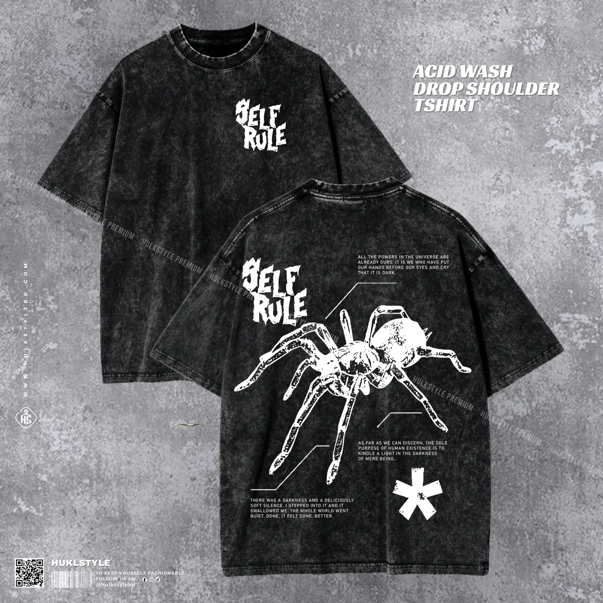 Premium Spider Anatomy Acid Wash Tee Premium Spider Anatomy Acid Wash Tee