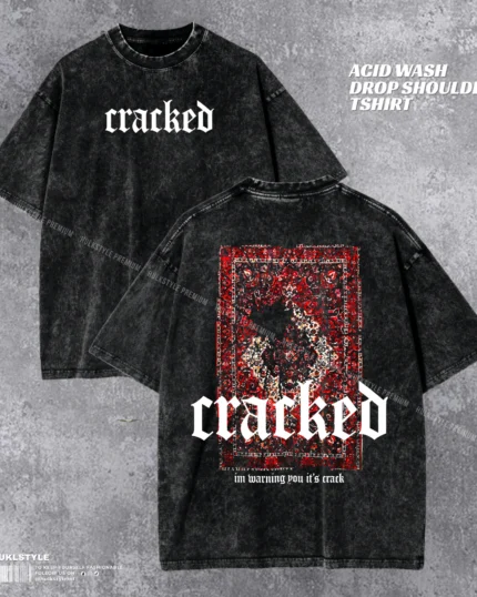 Cracked Acid Wash T-shirt | Distressed Drop Shoulder Tee | HulkstyleBD
