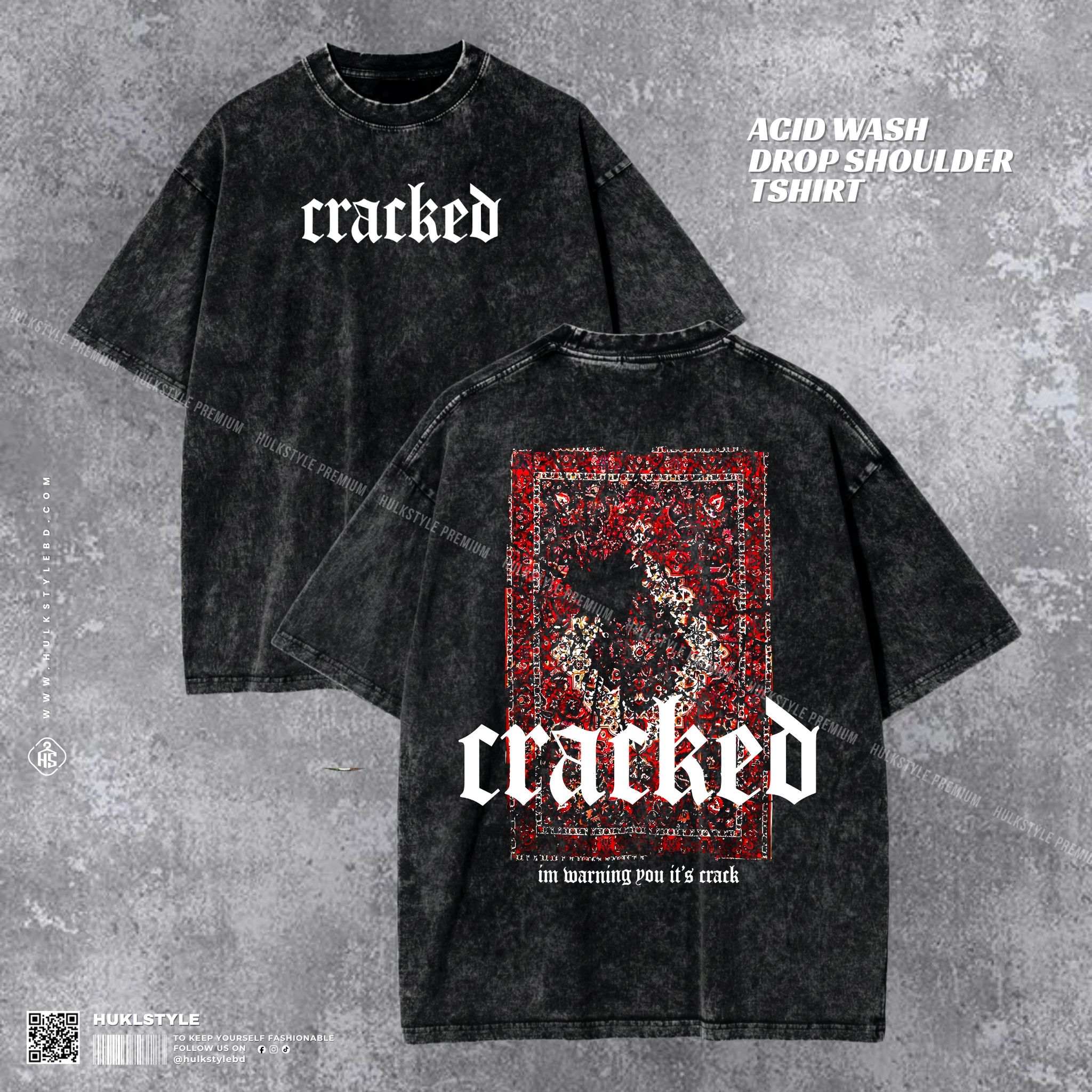 Cracked Acid Wash T-shirt | Distressed Drop Shoulder Tee | HulkstyleBD Cracked Acid Wash T-shirt | Distressed Drop Shoulder Tee | HulkstyleBD