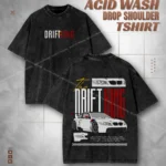 The Drift King Graphic Acid Wash Drop Shoulder Tshirt for Men