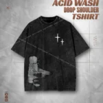 Abstract Face Acid Wash T-shirt | Surrealist Line Art Tee | HulkstyleBD