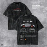 Porsche 911 GT3 RS Acid Wash T-shirt | Weissach Aero Drop Shoulder | HulkstyleBD