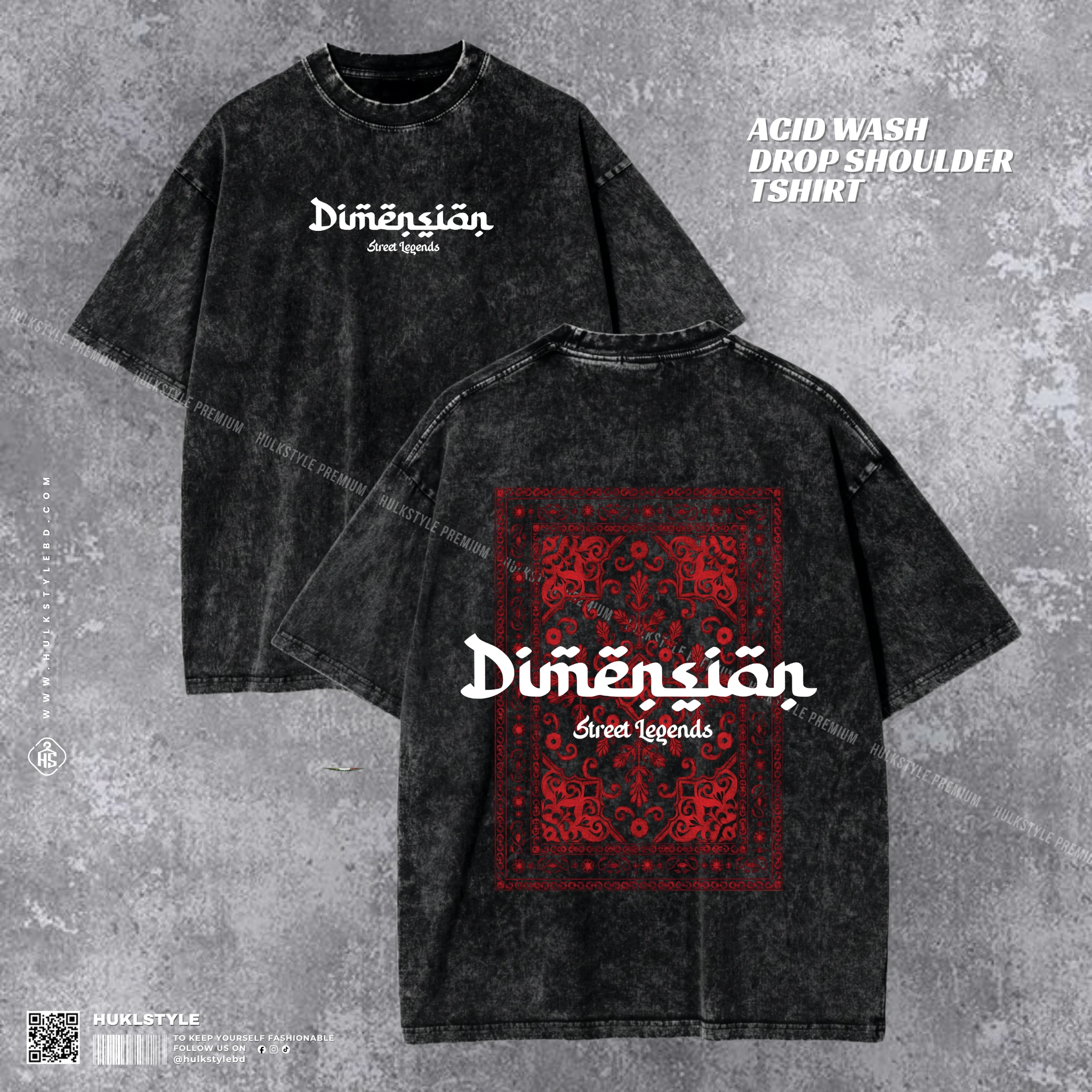 Dimension Acid Wash T-shirt | Multi-Dimensional Drop Shoulder | HulkstyleBD Dimension Acid Wash T-shirt | Multi-Dimensional Drop Shoulder | HulkstyleBD