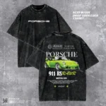 Porsche Green 911 Acid Wash Tshirt | Oak Green 911 Drop Shoulder | HulkstyleBD