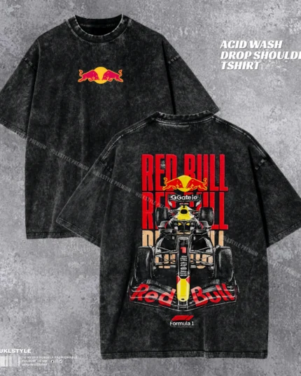 Redbull Formula 1 Acid Wash T-shirt | Drop Shoulder Tee | Hulkstylebd