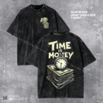 Time is Money Acid Wash T-shirt | Drop Shoulder Tee | HulkstyleBD