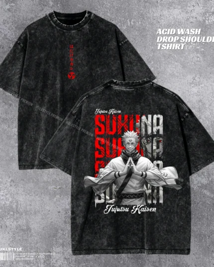 Sukuna Jujutsu Kaisen Acid Wash T-shirt