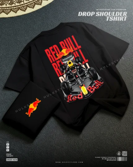 Drop shoulder tshirt for men - Redbull Racing Premium Oversized streetwear | HulkStylebd
